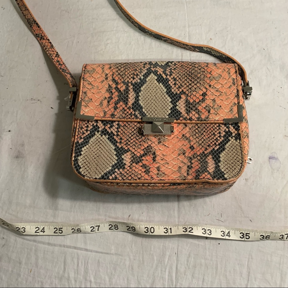 Rebecca Minkoff Orange Pink Python Snakeskin Embo… - image 7